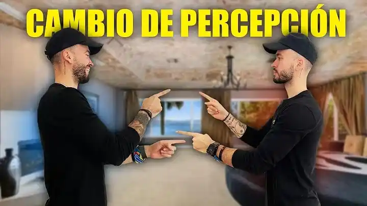 Mentalidad de los millonarios conscientes · Javi Rodríguez Javi Rodríguez frente a un espejo con el texto Cambio de percepción, portada de su conferencia sobre mentalidad.